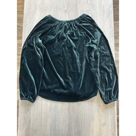 Faherty NWT Stretch Silk Velvet Naomi Top Green Moss Size XS Button Down - Picture 8 of 8